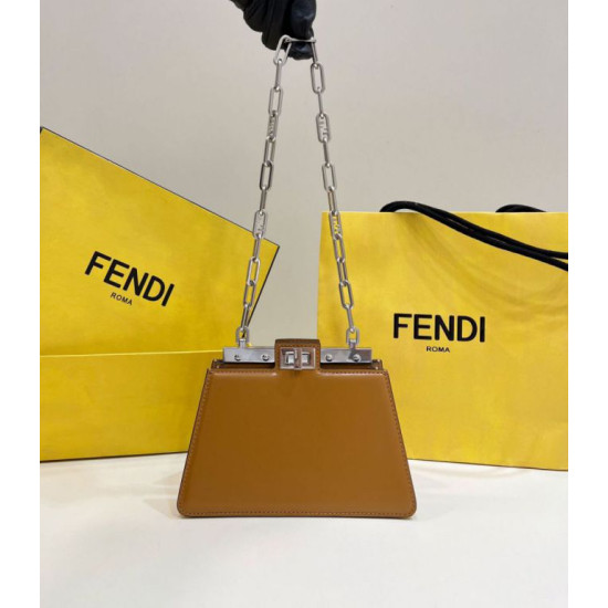 Borsa Fendi Fendi Peekaboo Cut Petite Media Bianca Borsa Fendi Fendi Peekaboo Cut Petite Media Bianca