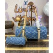 Borsa LV Papillon LV M46830 Denim monogram blu