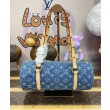 Borsa LV Papillon LV M46830 Denim monogram blu