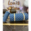 Borsa LV Papillon LV M46830 Denim monogram blu