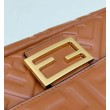 Borsa media Fendi Baguette Borsa Fendi con motivo FF Marrone