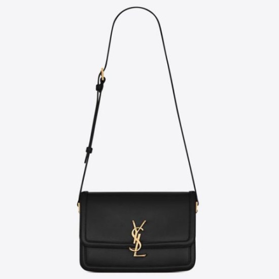 Borsa Replica 1:1 media YSL Saint Laurent Solferino Pelle di vitello nera