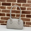 Bora Pari all'originale replica piccola con manico superiore Gucci GG Marmont 795199 Bianca