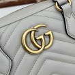 Bora Pari all'originale replica piccola con manico superiore Gucci GG Marmont 795199 Bianca