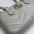 Bora Pari all'originale replica piccola con manico superiore Gucci GG Marmont 795199 Bianca
