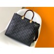 Borse Imitazioni shopper Fendi Sunshine piccola/media con motivo FF in rilievo 3D-Texture Nera