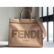 Borse Firmate Replica shopper media Fendi Sunshine in flanella marrone