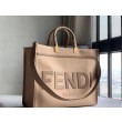 Borse Firmate Replica shopper media Fendi Sunshine in flanella marrone