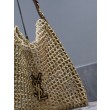 Borsa Shopping YSL Saint Laurent Oxalis Rafia Macramè Marrone