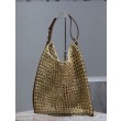 Borsa Shopping YSL Saint Laurent Oxalis Rafia Macramè Marrone