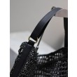Qualità superiore replica Shopping YSL Saint Laurent Oxalis Rafia Macramè Nera