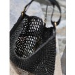 Qualità superiore replica Shopping YSL Saint Laurent Oxalis Rafia Macramè Nera