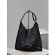 Qualità superiore replica Shopping YSL Saint Laurent Oxalis Rafia Macramè Nera