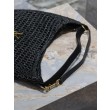 Qualità superiore replica Shopping YSL Saint Laurent Oxalis Rafia Macramè Nera