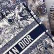 Borsa Replica 1:1 tote Dior piccola a libro Toile De Jouy con motivo tela blu