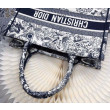 Borsa Replica 1:1 tote Dior piccola a libro Toile De Jouy con motivo tela blu