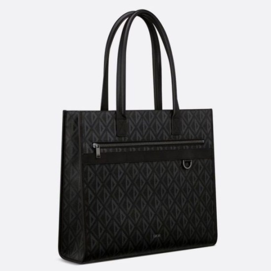 Borsa tote Dior Safari CD Diamond Tela Nera