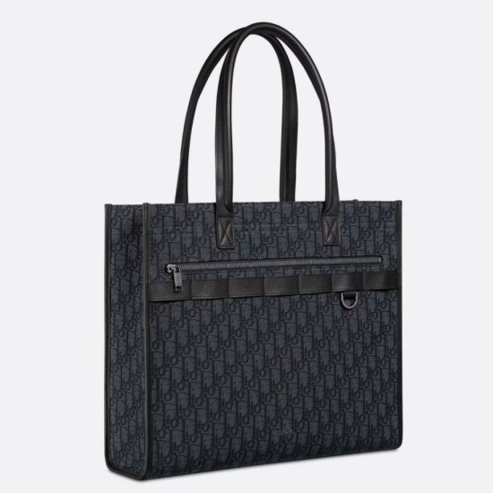 Borsa tote Dior Safari Dior Oblique jacquard nera
