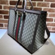 Borsa tote grande da uomo Gucci Ophidia 724665 Marrone