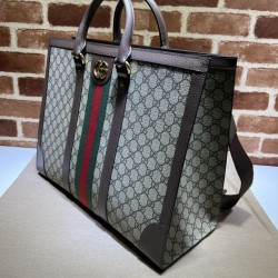 Borsa tote grande da uomo Gucci Ophidia 724665 Marrone