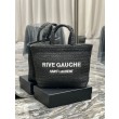 Imitazioni borse griffate tote YSL Saint Laurent Rive Gauche all'uncinetto in rafia nera