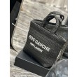 Imitazioni borse griffate tote YSL Saint Laurent Rive Gauche all'uncinetto in rafia nera