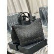 Imitazioni borse griffate tote YSL Saint Laurent Rive Gauche all'uncinetto in rafia nera