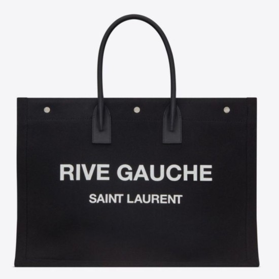 Borsa tote YSL Saint Laurent Rive Gauche Lino nero e