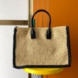 Imitazioni borse griffate tote YSL Saint Laurent Rive Gauche Rafia beige e