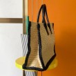 Imitazioni borse griffate tote YSL Saint Laurent Rive Gauche Rafia beige e