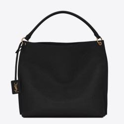 Borsa YSL Saint Laurent Tag Hobo Pelle di vitello nera