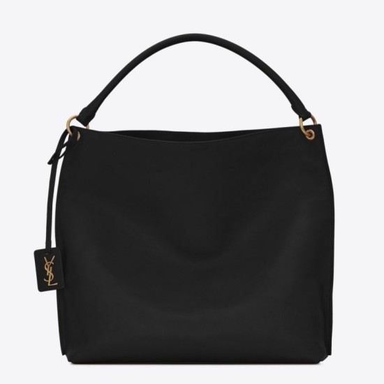 Borsa YSL Saint Laurent Tag Hobo Pelle di vitello nera
