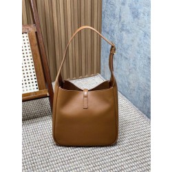 Borse YSL Saint Laurent Le 5 A 7 Supple Small Hobo Marrone