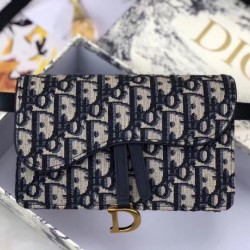 Replica Perfette Marsupio Dior Oblique Saddle Blu imitazioni