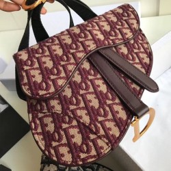 Marsupio Dior Saddle Tela bordeaux obliqua Replica qualità specchio Replica Perfette Marsupio Dior Saddle Tela bordeaux obliqua imitazioni