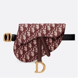 Replica Perfette Marsupio Dior Saddle Tela bordeaux obliqua imitazioni