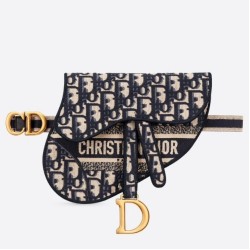 Replica Perfette Dior Saddle Pouch Marsupio Oblique Tela Blu imitazioni