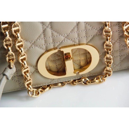 Borsa Caro piccola Dior in pelle di vitello Cannage Beige Replica qualità specchio Replica Perfette Borsa Caro piccola Dior in pelle di vitello Cannage Beige imitazioni