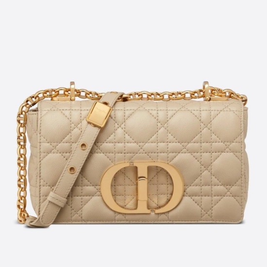 Borsa Caro piccola Dior in pelle di vitello Cannage Beige Replica qualità specchio Replica Perfette Borsa Caro piccola Dior in pelle di vitello Cannage Beige imitazioni