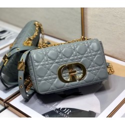 Imitazioni borse griffate Dior Piccola Caro In Pelle Di Vitello Cannage Grigia