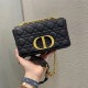 Replica Perfette Borse  Dior piccola Caro in pelle di vitello Cannage nera imitazioni