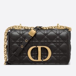 Replica Perfette Borse  Dior piccola Caro in pelle di vitello Cannage nera imitazioni