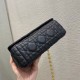 Replica Perfette Borse  Dior piccola Caro in pelle di vitello Cannage nera imitazioni