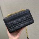 Replica Perfette Borse  Dior piccola Caro in pelle di vitello Cannage nera imitazioni