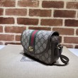 Dettagli perfetti Borsa a tracolla Gucci Ophidia GG Mini 772239 Marrone