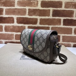 Dettagli perfetti Borsa a tracolla Gucci Ophidia GG Mini 772239 Marrone