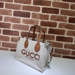Dettagli perfetti Borsa tote mini Gucci con stampa Gucci 772144 Marrone