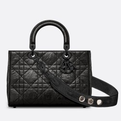 Dior Medium Lady D-Sire Borsa My ABCDior Dior stropicciata nera