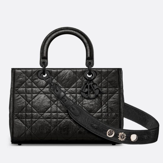 Dior Medium Lady D-Sire Borsa My ABCDior Dior stropicciata nera