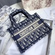 Dior Mini Book Tote Borsa Dior Oblique Canvas Blu